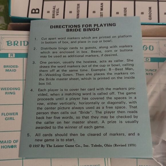 Vintage Bride Bingo game‎ - Picture 9 of 16